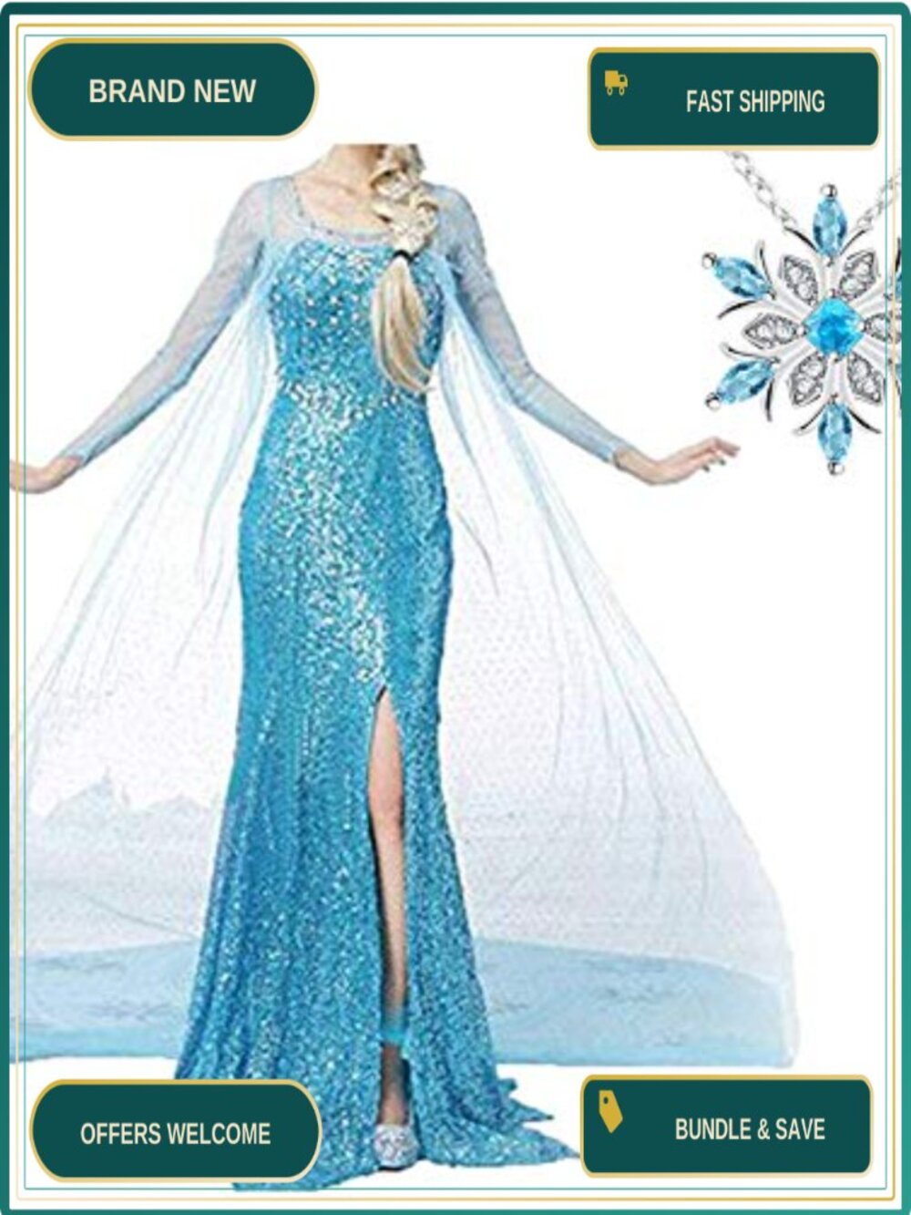 Princess Coronation Dress Costume Cosplay Spandex Polyester Embellished Cape